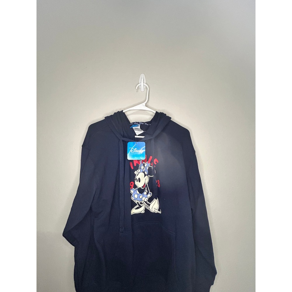 NWT Disney Minnie Mouse Navy Hoodie Girls XL 12/14 Graphic Pullover Sweatshirt